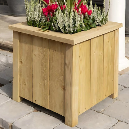 Rowlinson Premium Heritage Square Wooden Planter 40cm - 2 Pack