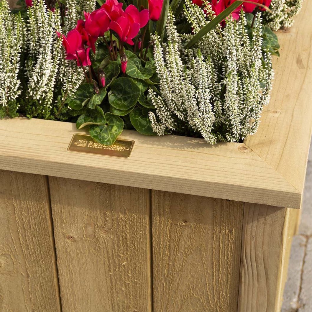 Rowlinson Premium Heritage Square Wooden Planter 40cm - 2 Pack - JJ Building Materials