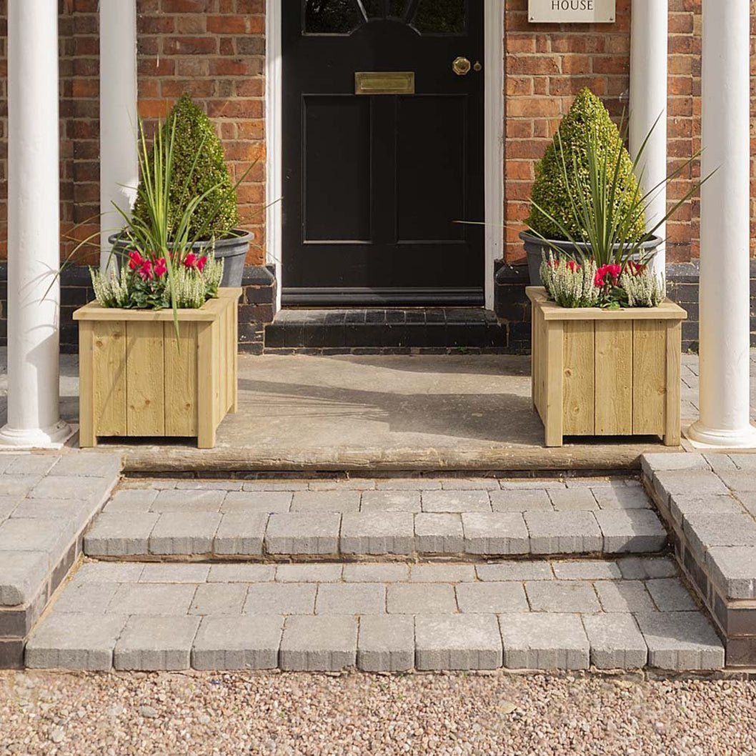 Rowlinson Premium Heritage Square Wooden Planter 40cm - 2 Pack - JJ Building Materials