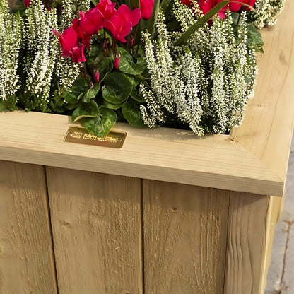 Rowlinson Premium Heritage Square Wooden Planter 40cm - 2 Pack