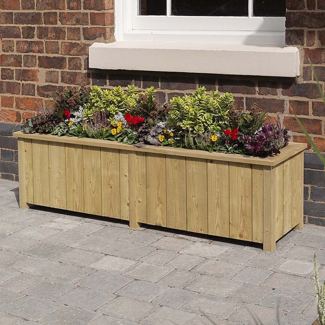 Rowlinson Premium Heritage Trough Wooden Planter 150cm - JJ Building Materials