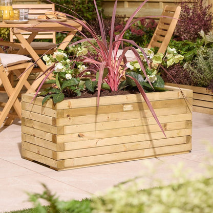 Rowlinson Rectangular Patio Wooden Planter - JJ Building Materials