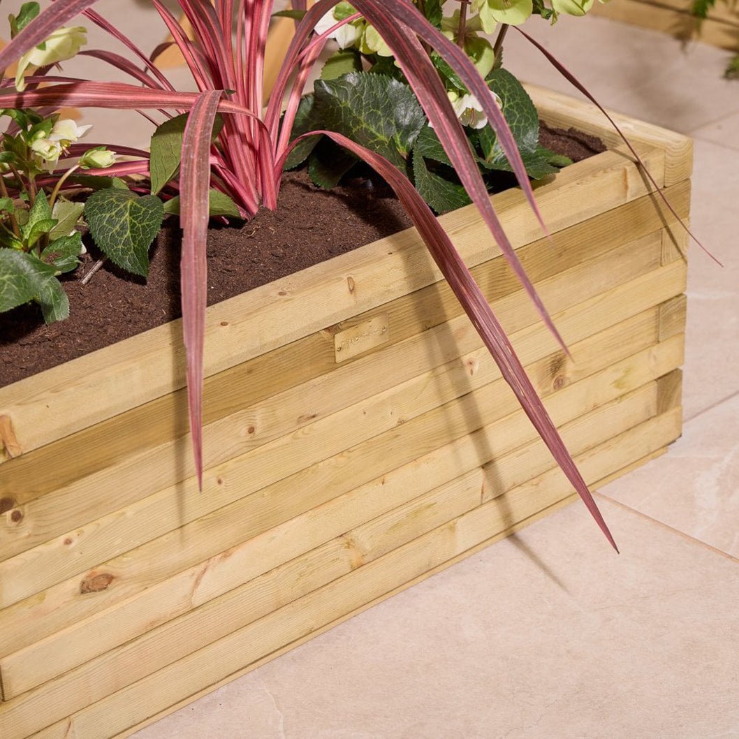Rowlinson Rectangular Patio Wooden Planter - JJ Building Materials