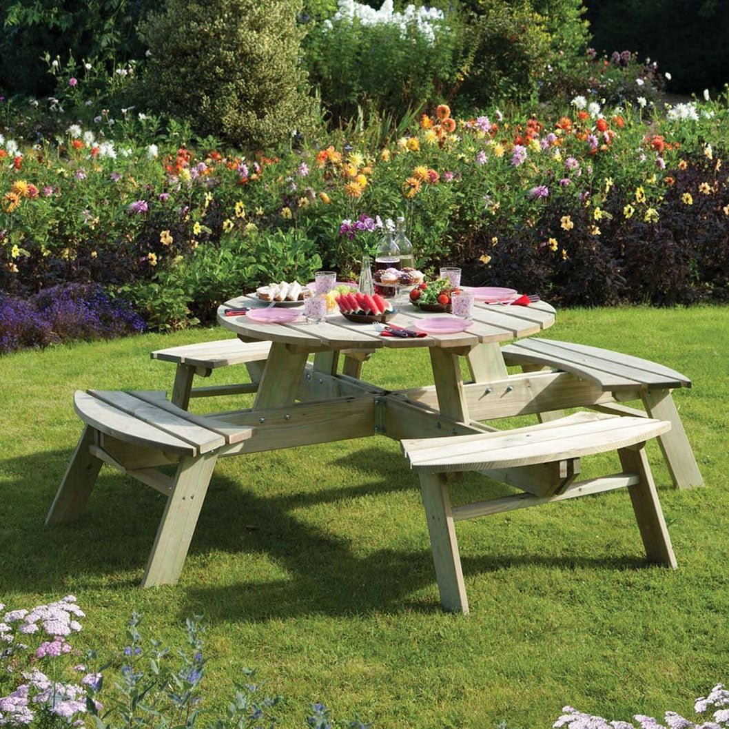 Rowlinson Round Picnic Table - JJ Building Materials