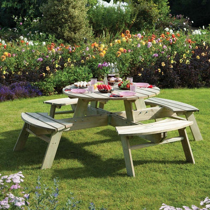 Rowlinson Round Picnic Table - JJ Building Materials