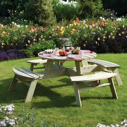 Rowlinson Round Picnic Table - JJ Building Materials