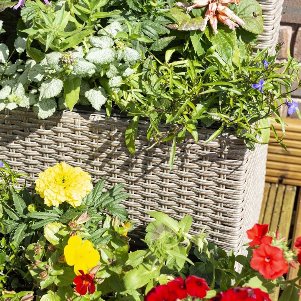 Rowlinson Tier Rattan Planter Natural - JJ Building Materials