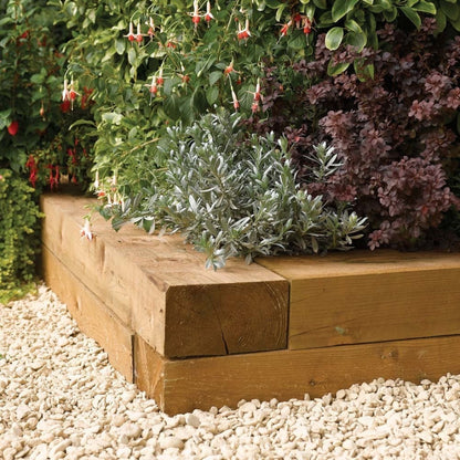 Rowlinson Timber Garden Sleepers - 2 Pack
