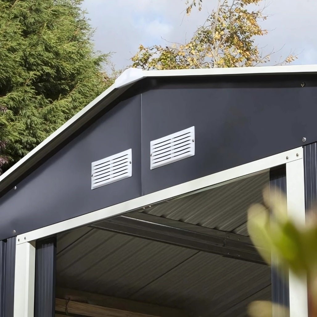 Rowlinson Trentvale 10x12ft Metal Apex Shed Dark Grey - JJ Building Materials