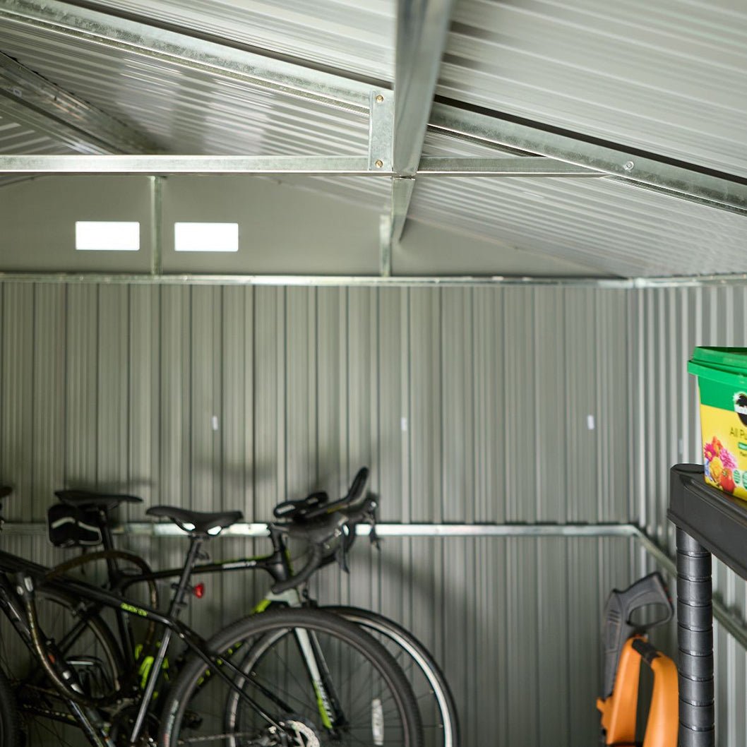 Rowlinson Trentvale 10x12ft Metal Apex Shed Light Grey - JJ Building Materials