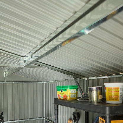 Rowlinson Trentvale 10x12ft Metal Apex Shed Light Grey - JJ Building Materials