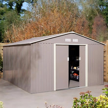 Rowlinson Trentvale 10x12ft Metal Apex Shed Light Grey - JJ Building Materials