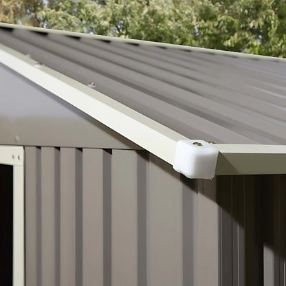 Rowlinson Trentvale 10x12ft Metal Apex Shed Light Grey - JJ Building Materials