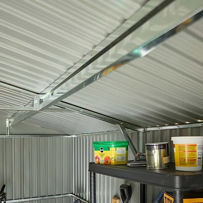 Rowlinson Trentvale 10x12ft Metal Apex Shed Light Grey - JJ Building Materials