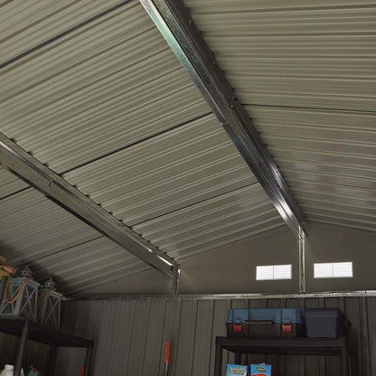 Rowlinson Trentvale 10x8ft Metal Apex Shed Dark Grey - JJ Building Materials