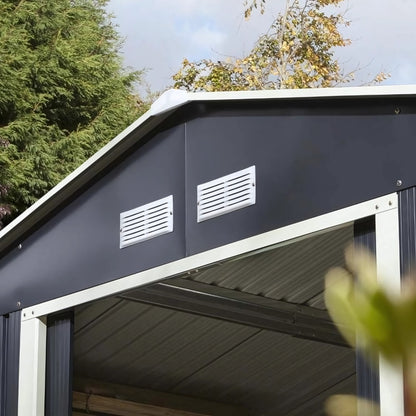 Rowlinson Trentvale 10x8ft Metal Apex Shed Dark Grey