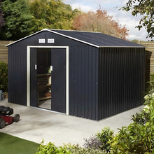 Rowlinson Trentvale 10x8ft Metal Apex Shed Dark Grey - JJ Building Materials