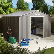 Rowlinson Trentvale 10x8ft Metal Apex Shed Light Grey - JJ Building Materials