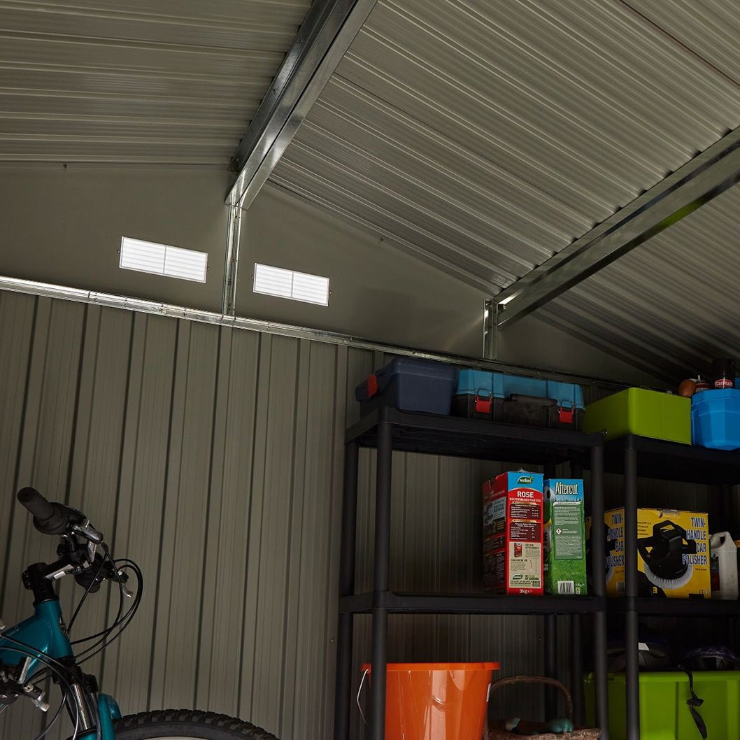 Rowlinson Trentvale 10x8ft Metal Apex Shed Light Grey - JJ Building Materials