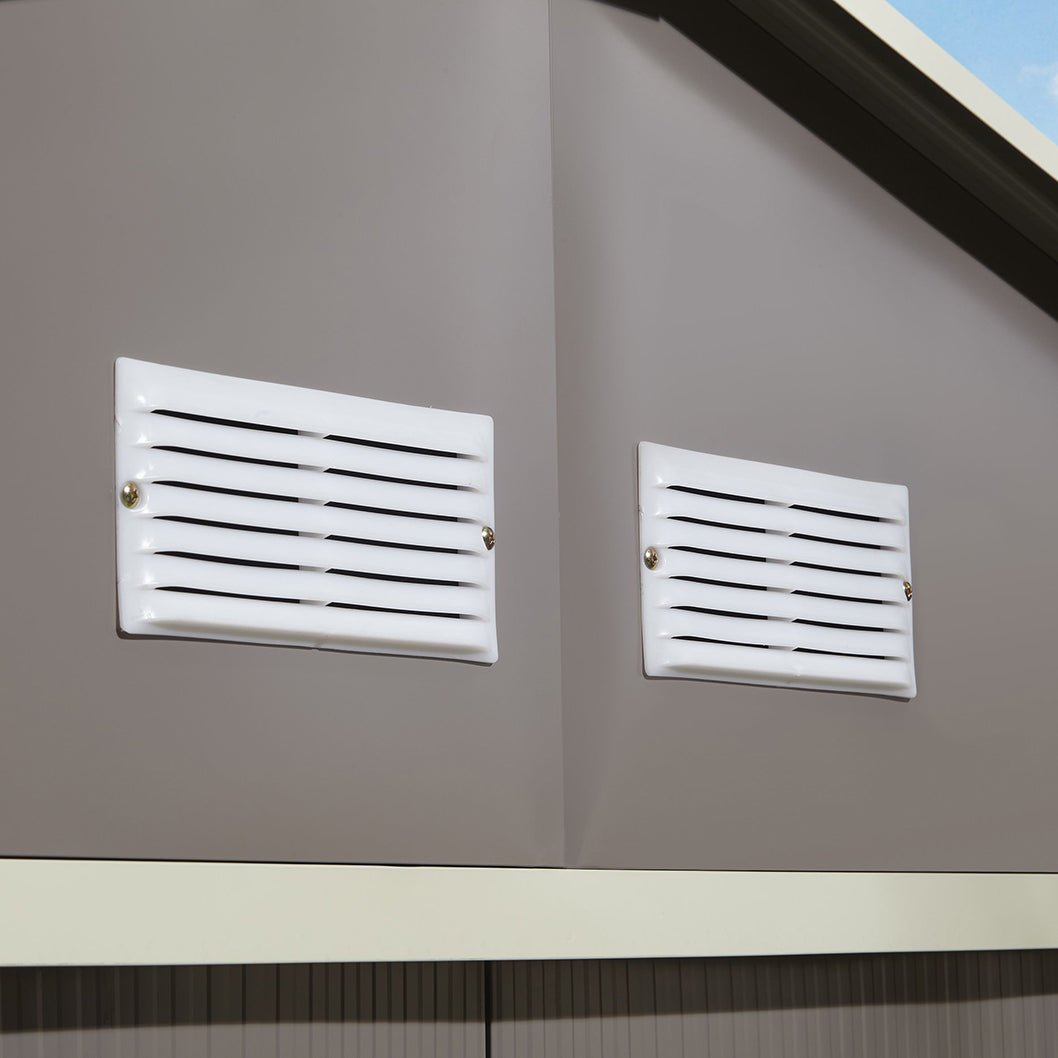 Rowlinson Trentvale 10x8ft Metal Apex Shed Light Grey - JJ Building Materials