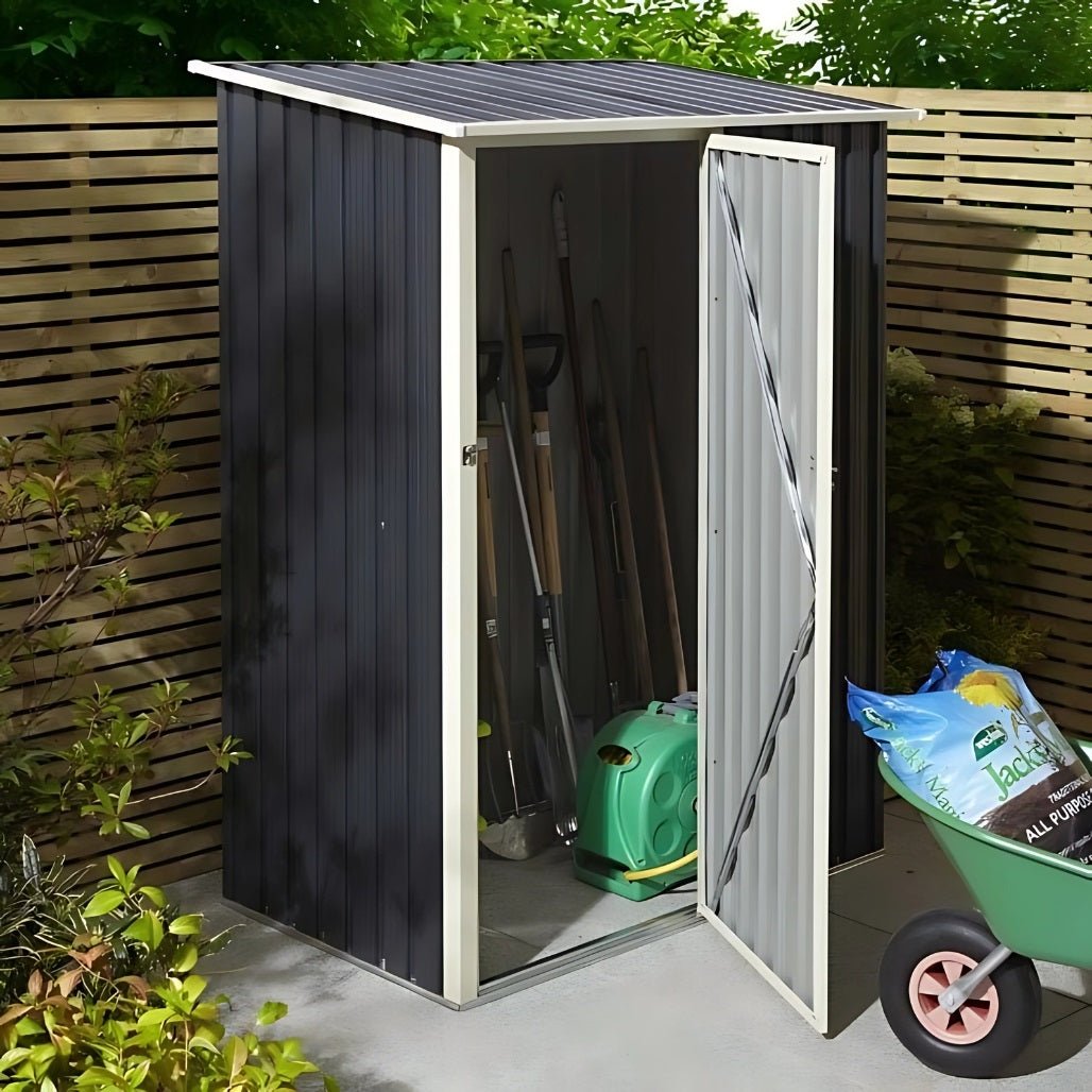 Rowlinson Trentvale 5X3ft Metal Pent Shed Dark Grey - JJ Building Materials