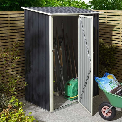 Rowlinson Trentvale 5X3ft Metal Pent Shed Dark Grey - JJ Building Materials