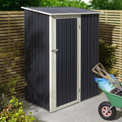 Rowlinson Trentvale 5X3ft Metal Pent Shed Dark Grey - JJ Building Materials