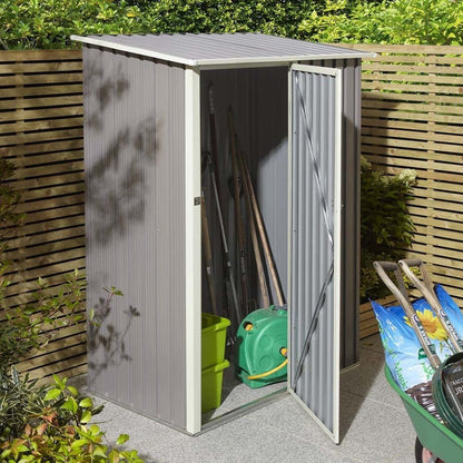 Rowlinson Trentvale 5X3ft Metal Pent Shed Light Grey - JJ Building Materials