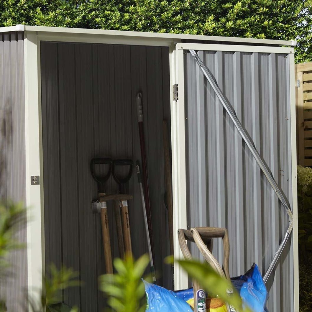 Rowlinson Trentvale 5X3ft Metal Pent Shed Light Grey - JJ Building Materials