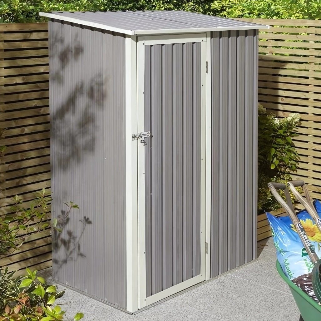 Rowlinson Trentvale 5X3ft Metal Pent Shed Light Grey - JJ Building Materials
