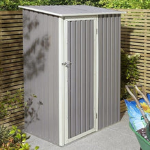 Rowlinson Trentvale 5X3ft Metal Pent Shed Light Grey - JJ Building Materials