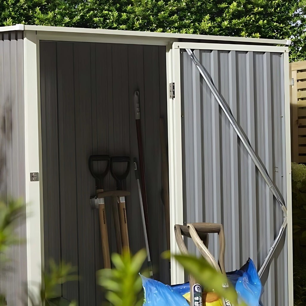 Rowlinson Trentvale 5X3ft Metal Pent Shed Light Grey - JJ Building Materials