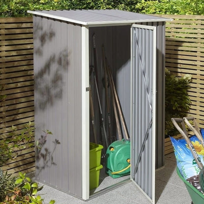 Rowlinson Trentvale 5X3ft Metal Pent Shed Light Grey - JJ Building Materials