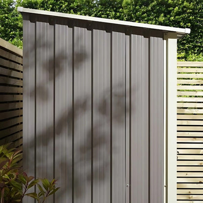 Rowlinson Trentvale 5X3ft Metal Pent Shed Light Grey - JJ Building Materials