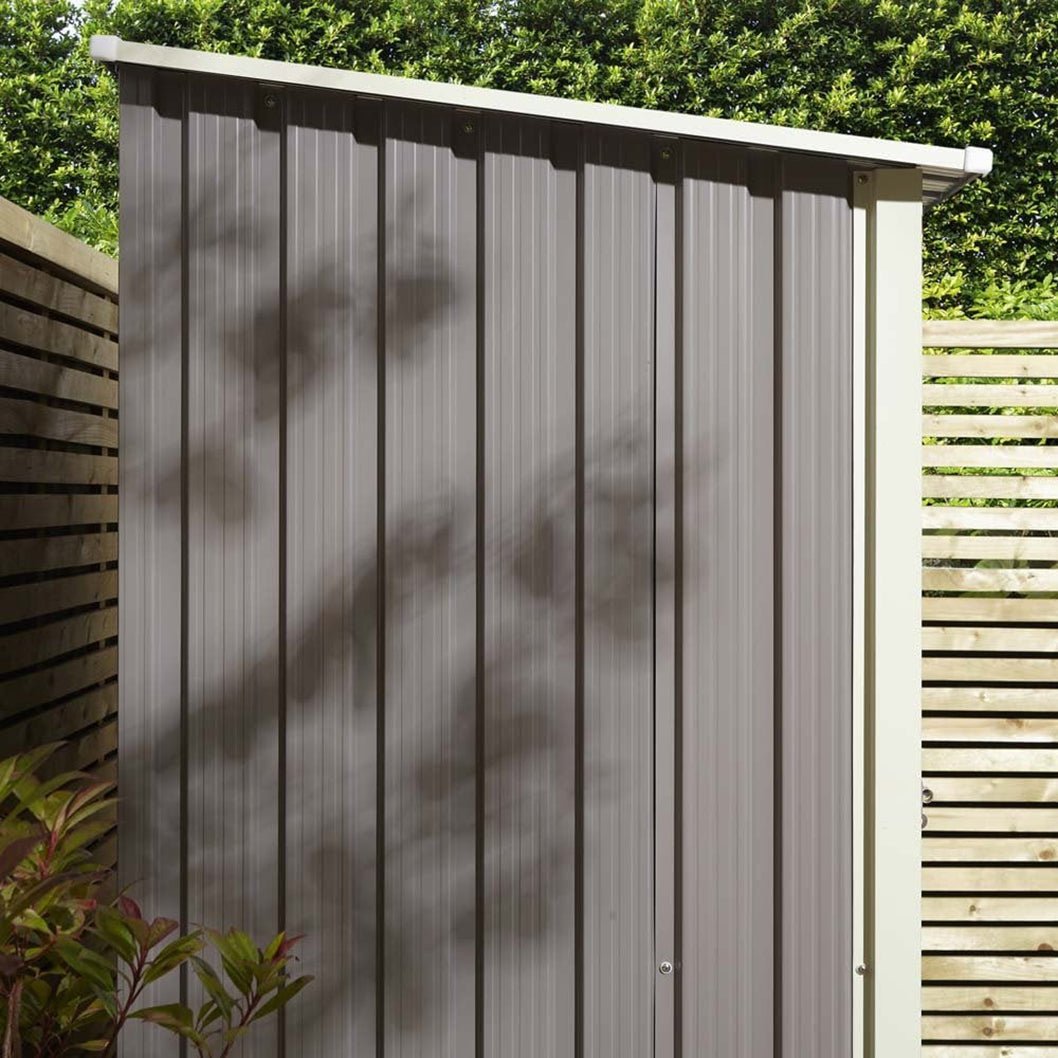 Rowlinson Trentvale 5X3ft Metal Pent Shed Light Grey - JJ Building Materials