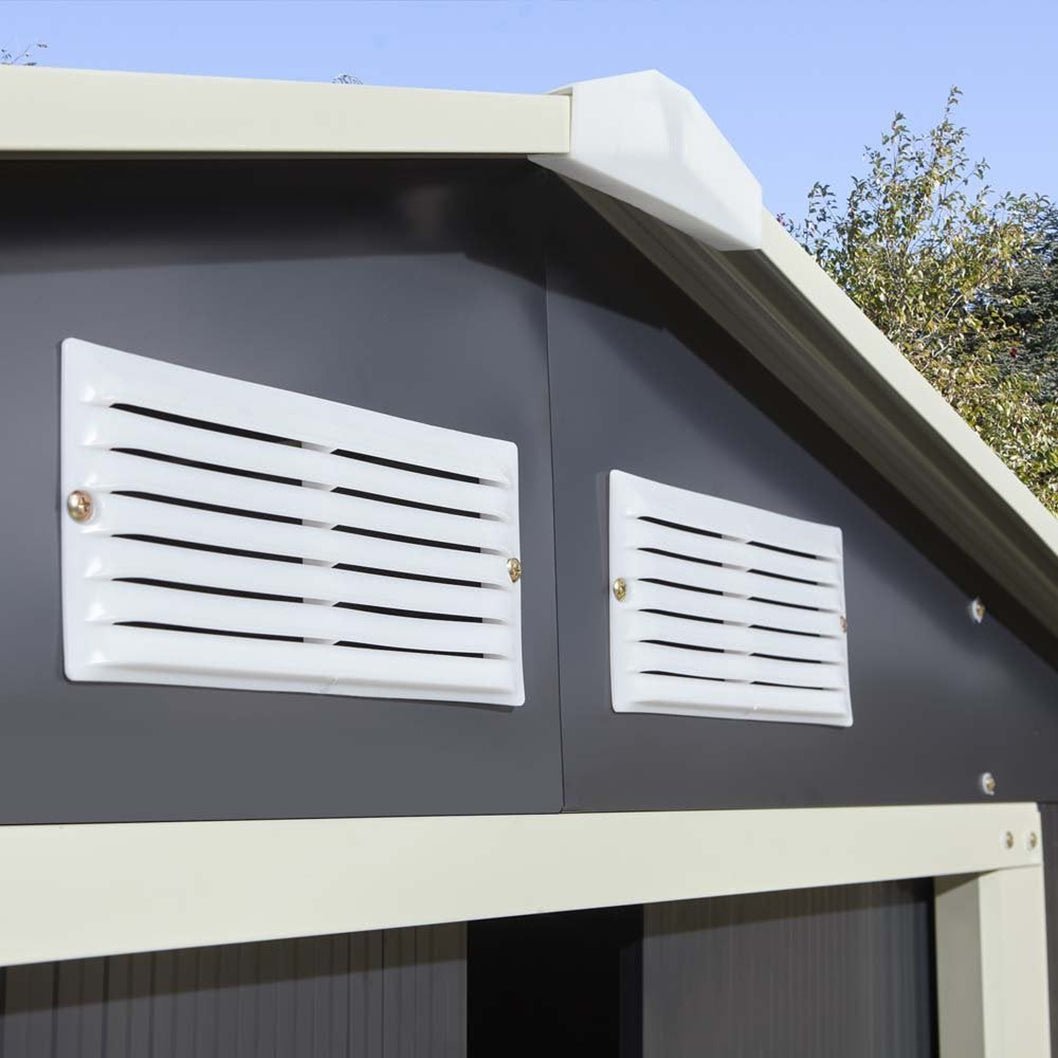Rowlinson Trentvale 6x4ft Metal Apex Shed Dark Grey - JJ Building Materials