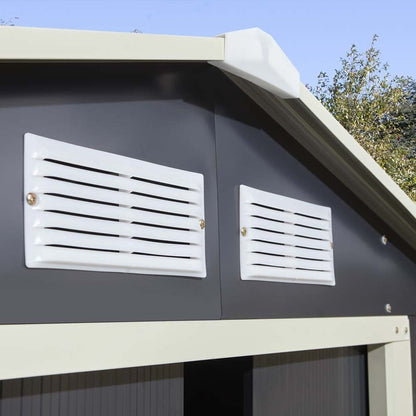 Rowlinson Trentvale 6x4ft Metal Apex Shed Dark Grey - JJ Building Materials