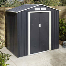 Rowlinson Trentvale 6x4ft Metal Apex Shed Dark Grey - JJ Building Materials
