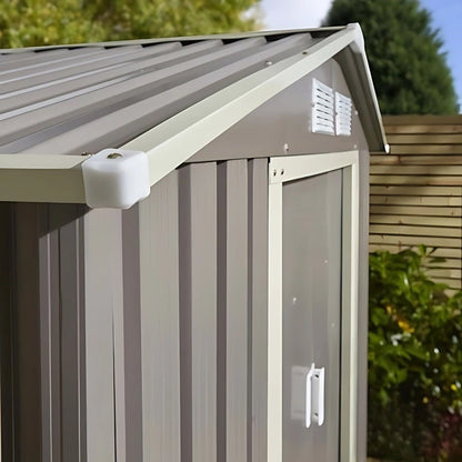 Rowlinson Trentvale 6x4ft Metal Apex Shed Light Grey - JJ Building Materials