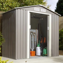 Rowlinson Trentvale 6x4ft Metal Apex Shed Light Grey - JJ Building Materials