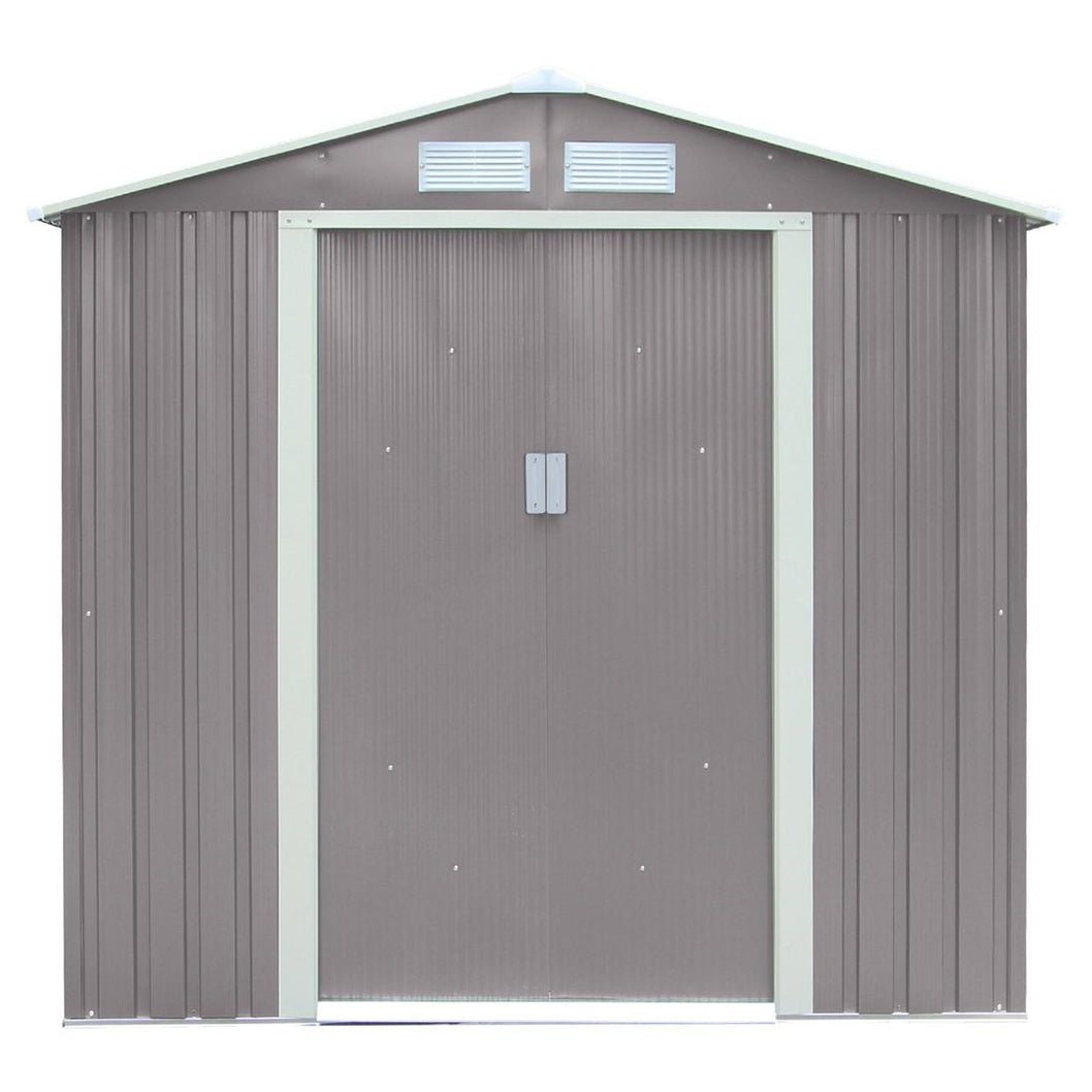 Rowlinson Trentvale 6x4ft Metal Apex Shed Light Grey - JJ Building Materials