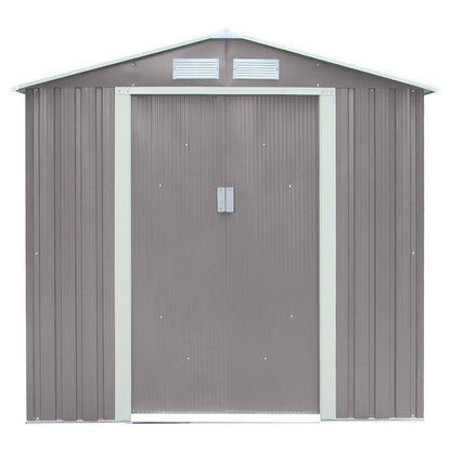 Rowlinson Trentvale 6x4ft Metal Apex Shed Light Grey - JJ Building Materials