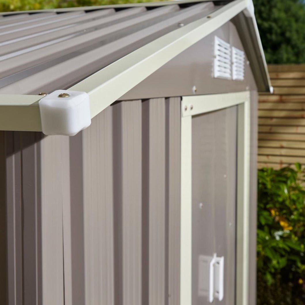 Rowlinson Trentvale 6x4ft Metal Apex Shed Light Grey - JJ Building Materials