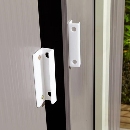 Rowlinson Trentvale 6x4ft Metal Apex Shed Light Grey - JJ Building Materials