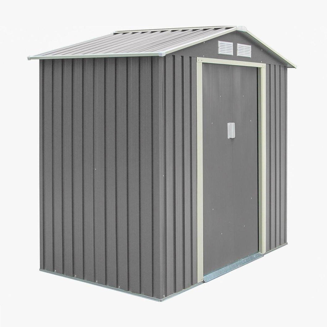 Rowlinson Trentvale 6x4ft Metal Apex Shed Light Grey - JJ Building Materials