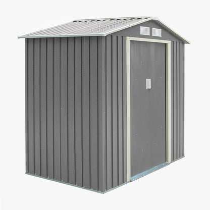 Rowlinson Trentvale 6x4ft Metal Apex Shed Light Grey - JJ Building Materials