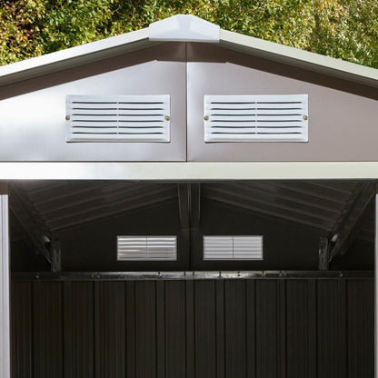 Rowlinson Trentvale 6x4ft Metal Apex Shed Light Grey - JJ Building Materials