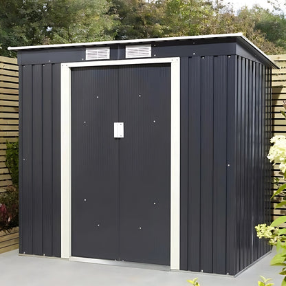 Rowlinson Trentvale 6x4ft Metal Pent Shed Dark Grey