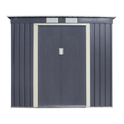 Rowlinson Trentvale 6x4ft Metal Pent Shed Dark Grey - JJ Building Materials
