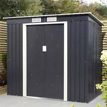 Rowlinson Trentvale 6x4ft Metal Pent Shed Dark Grey - JJ Building Materials